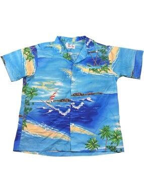 Kai Nani Vintage 60s 70s Hawaiian Windsurfing Aloha Shirt